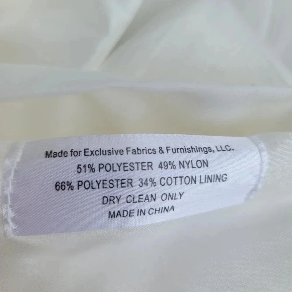 One Panel Exclusive Fabrics Embroidered Faux Silk Curtain Ivory 50